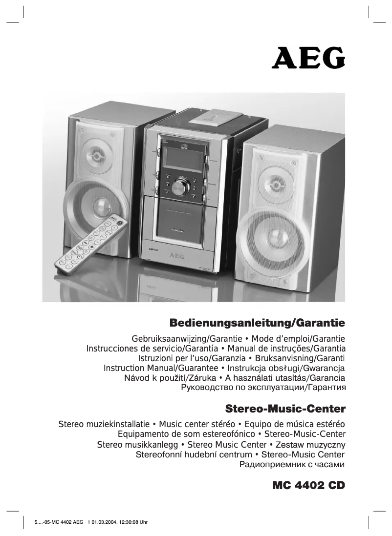Page n°1 - Manuel utilisateur AEG MC 4402 CD
