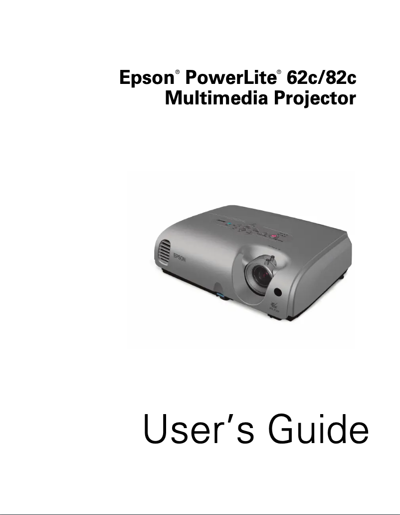 Image de la première page du manuel de l'appareil PowerLite 62c
