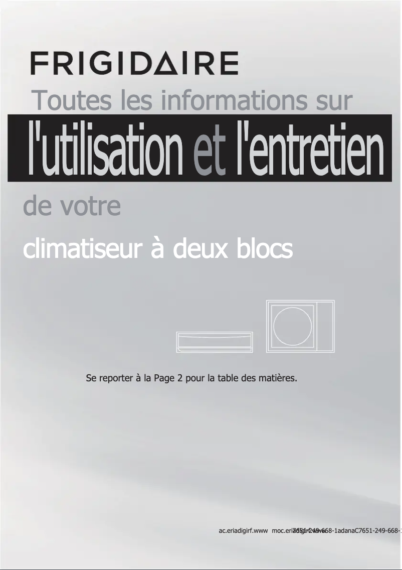 Image de la première page du manuel de l'appareil FFHP093CS2