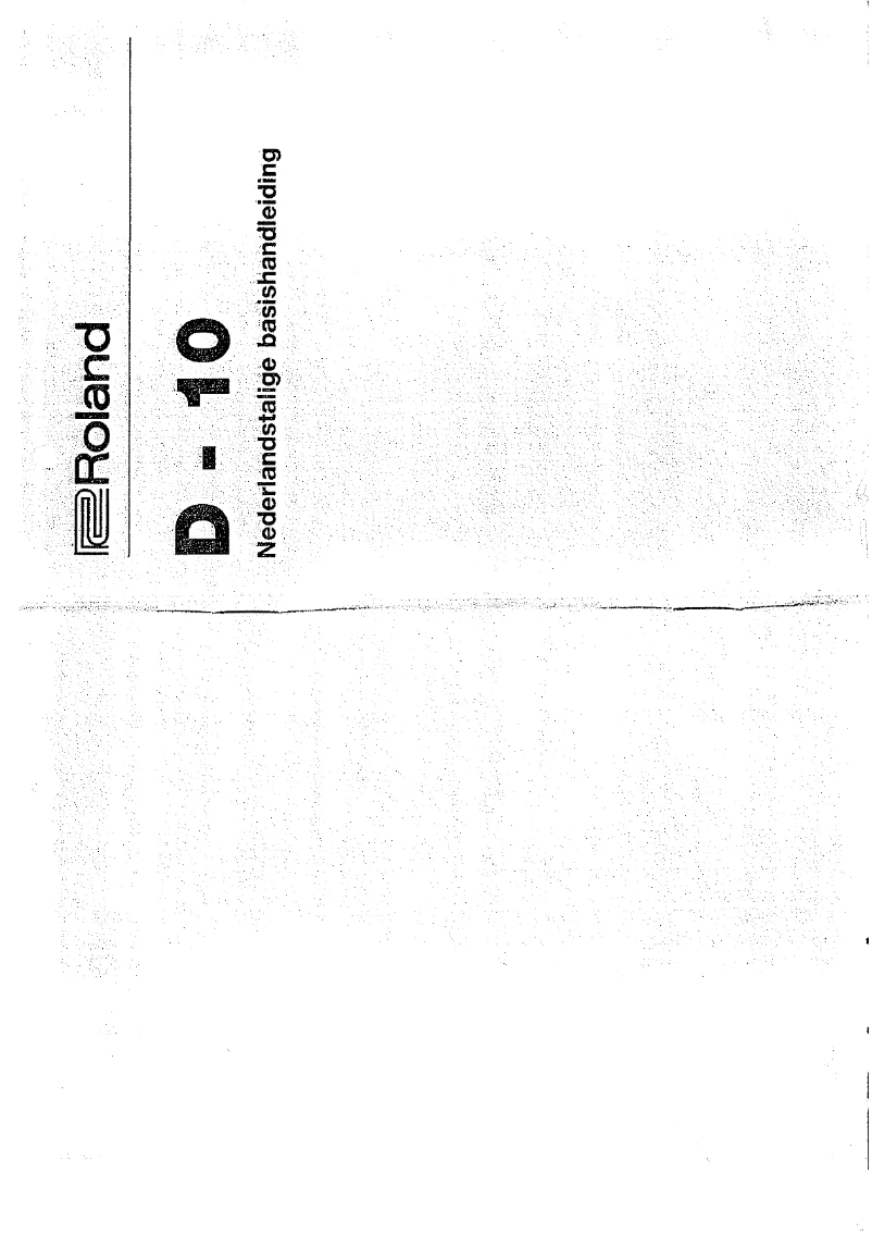 Page n°1 - Manuel utilisateur Roland D-10