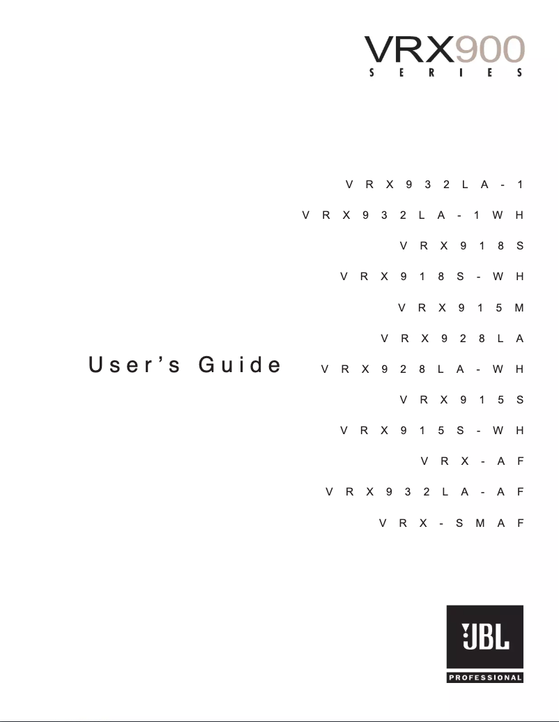 Page n°1 - Manuel utilisateur JBL VRX932LA-1