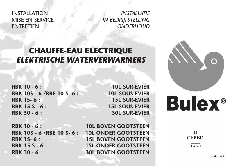 Page 1 de la notice Manuel utilisateur Bulex RBK 10S - 6