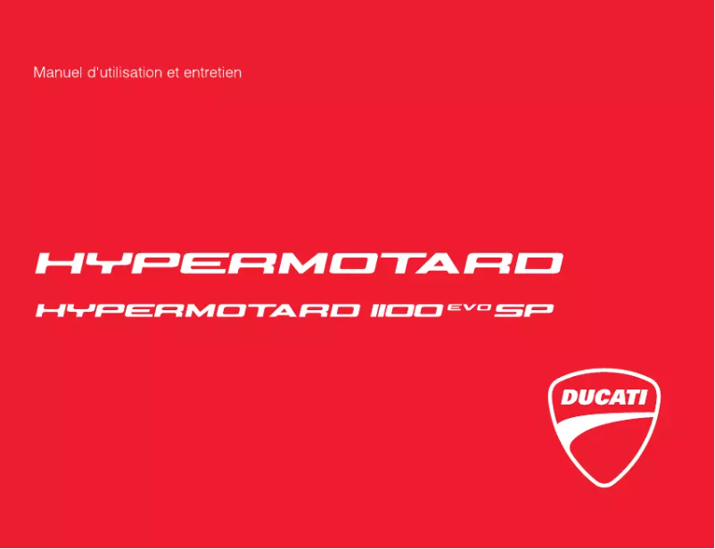 Page 1 de la notice Manuel utilisateur Ducati Hypermotard 1100evo SP (2011)
