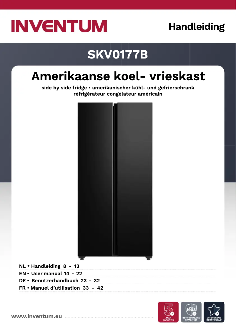 Image de la première page du manuel de l'appareil SKV0177B