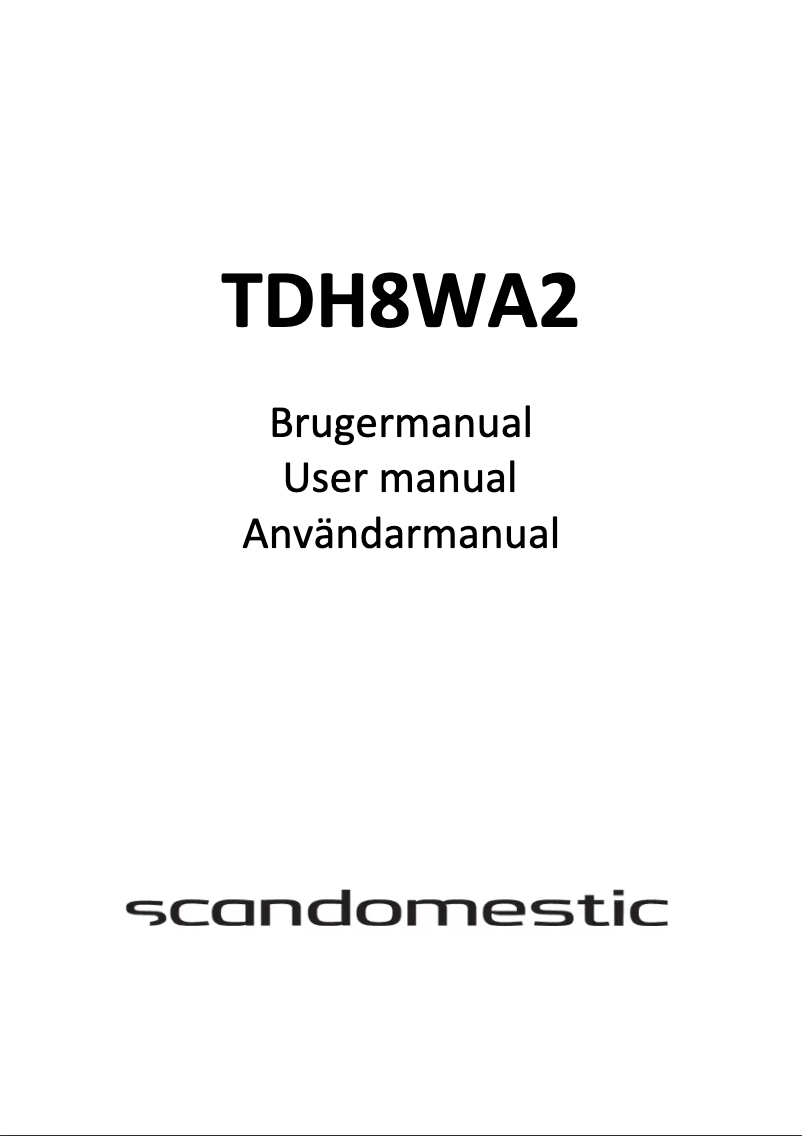 Page n°1 - Manuel utilisateur Scandomestic TDH8WA2