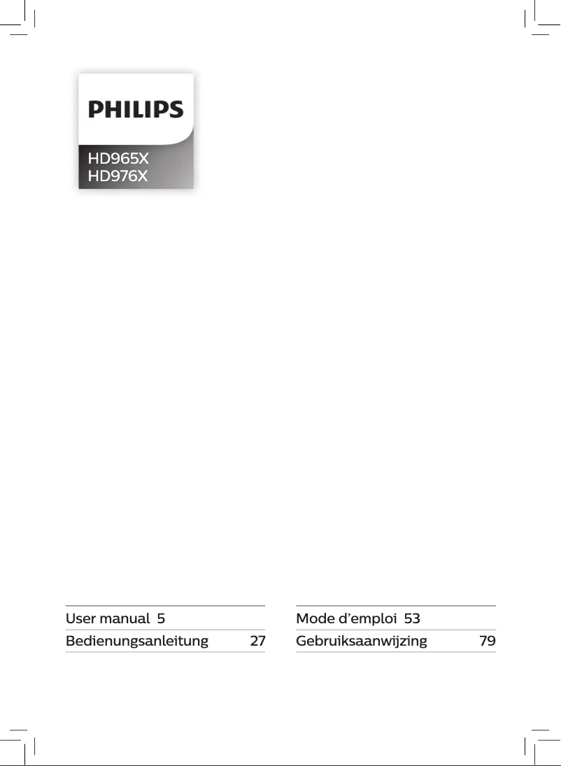 Page 1 de la notice Manuel utilisateur Philips Airfryer XXL HD9760