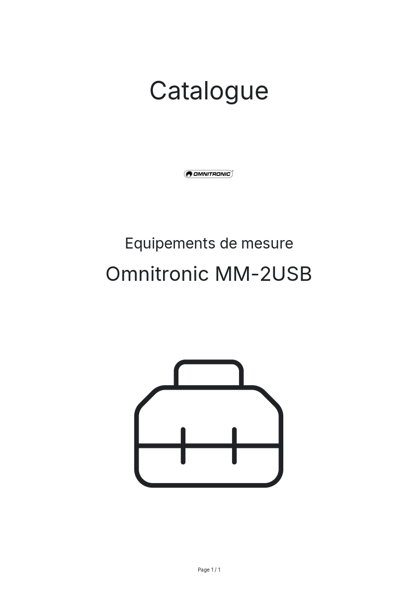 Image de la première page du manuel de l'appareil MM-2USB