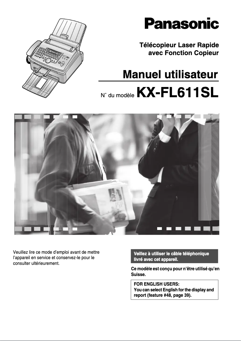 Image de la première page du manuel de l'appareil KX-FL611SL