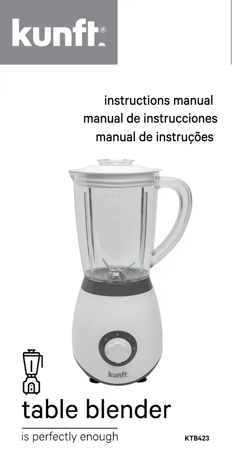 Page 1 de la notice Manuel utilisateur Kunft KTB423