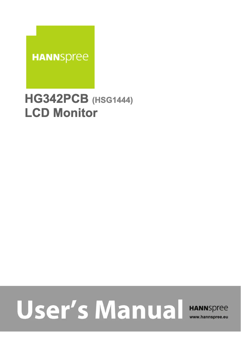Image de la première page du manuel de l'appareil HG 342 PCB