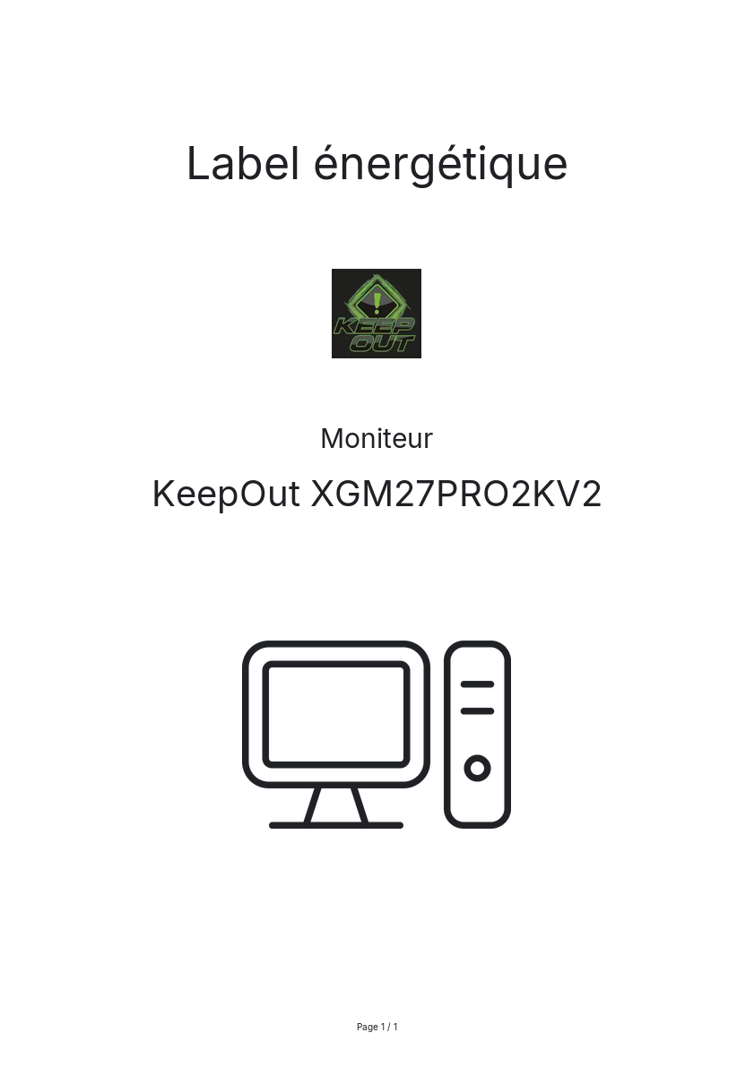 Image de la première page du manuel de l'appareil XGM27PRO2KV2