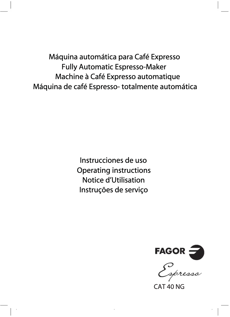 Page n°1 - Manuel utilisateur Fagor CAT-40 NG