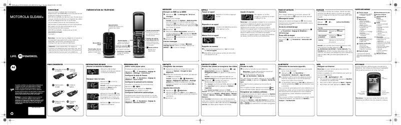 Image de la première page du manuel de l'appareil Gleam plus