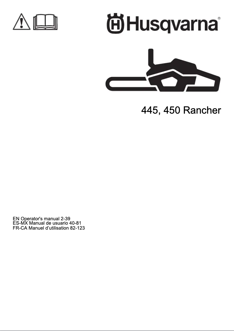 Page 1 de la notice Manuel utilisateur Husqvarna 450 Rancher