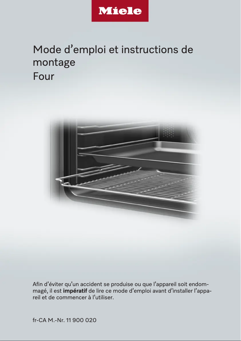 Page 1 de la notice Manuel utilisateur Miele H 7660 BP AM