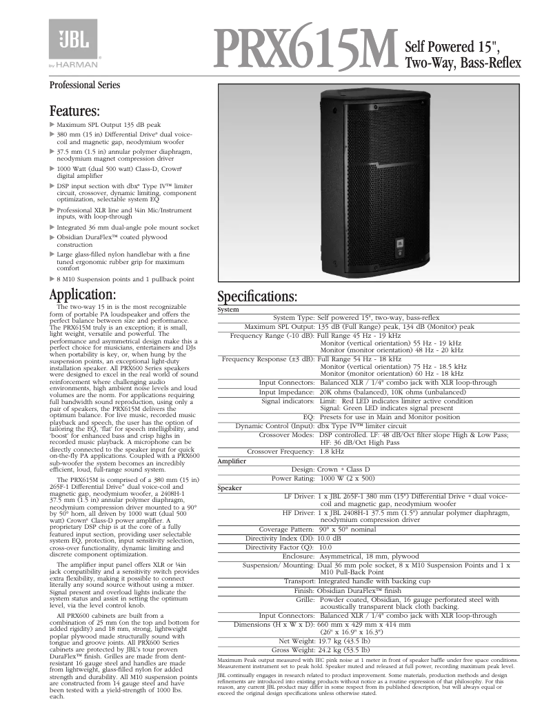 Image de la première page du manuel de l'appareil PRX615M