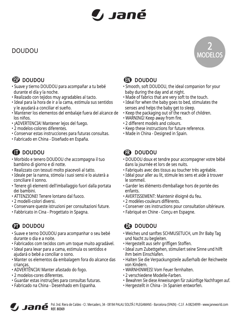 Página 1 del manual Manual de usuario Jane Doudou