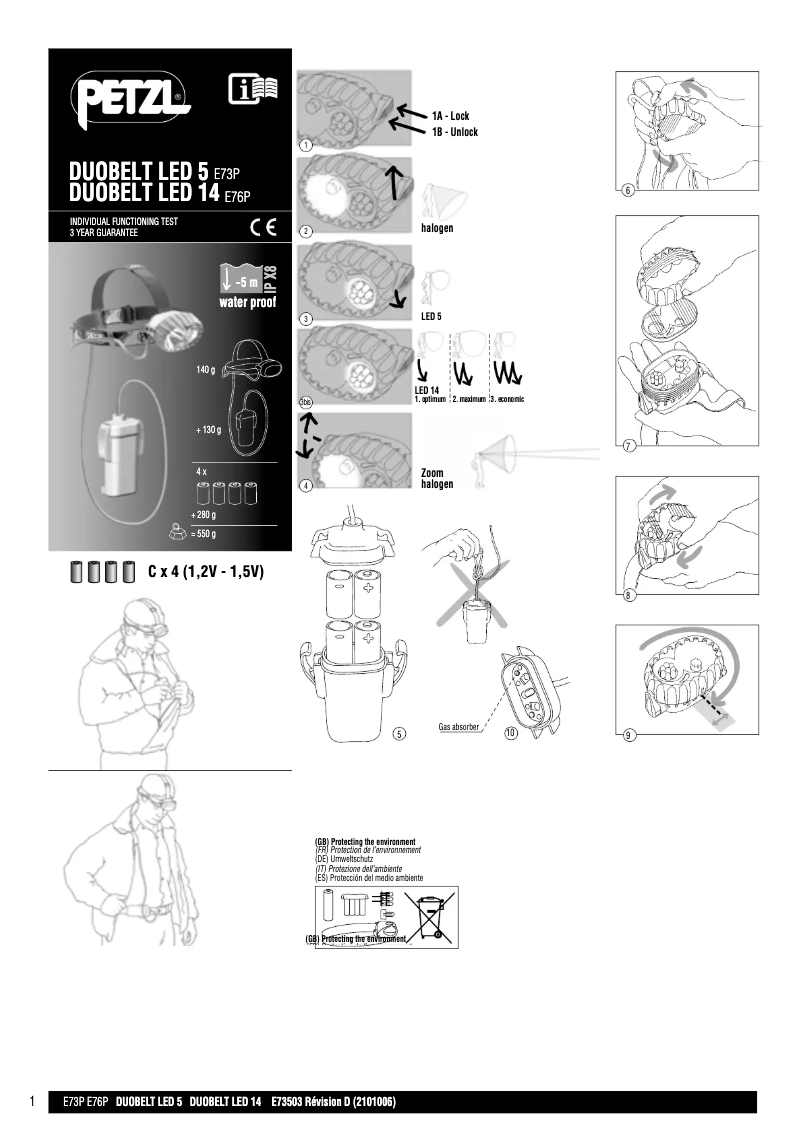 Page n°1 - Manuel utilisateur Petzl Duobelt LED 14