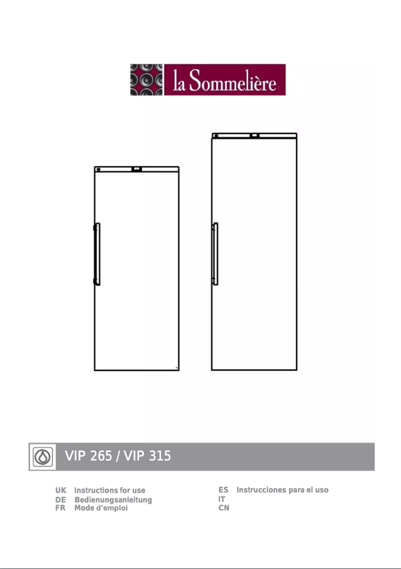 Page 1 de la notice Manuel utilisateur La Sommelière VIP 265