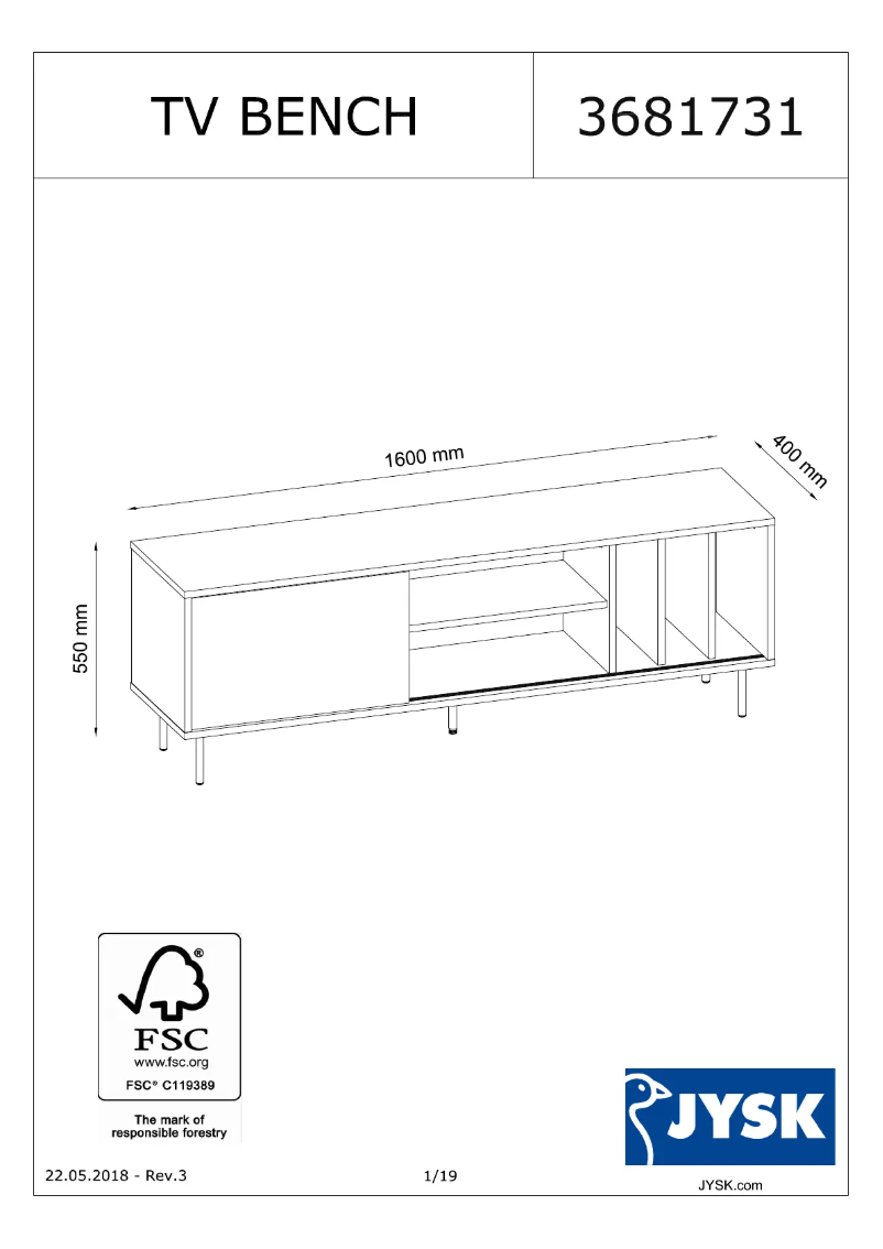 Página 1 del manual Manual de usuario JYSK Farsund