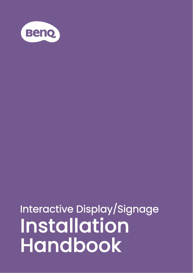 Page n°1 - Guide d'installation BenQ ST750K
