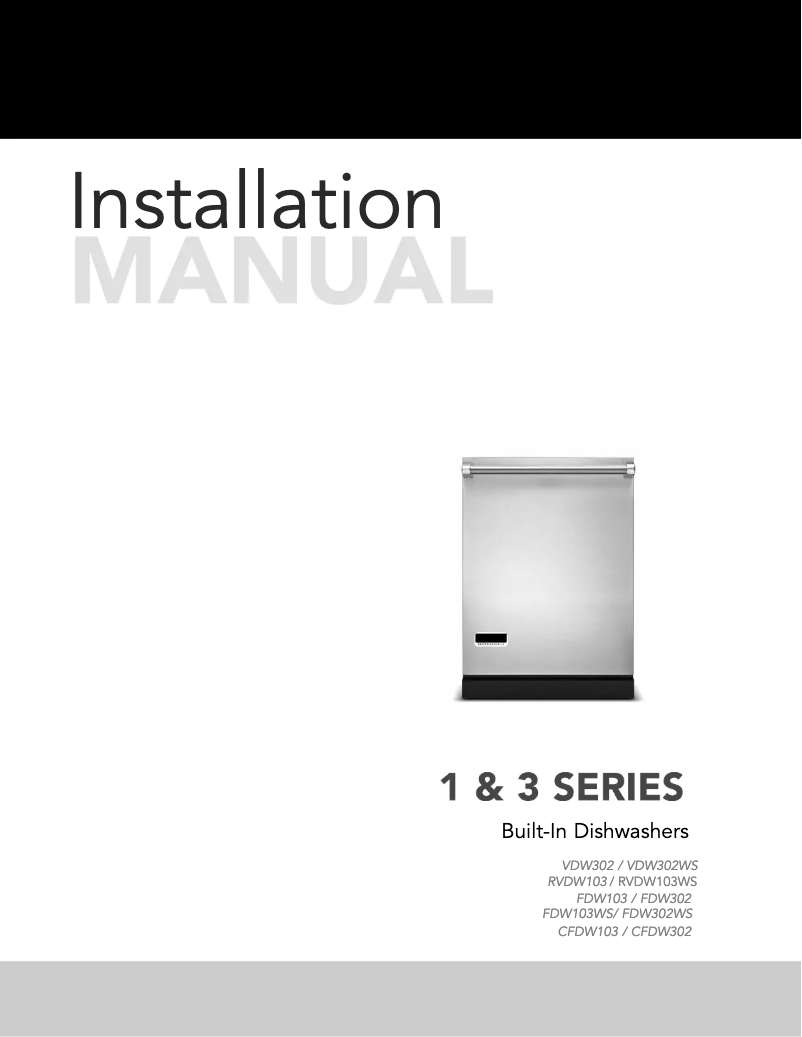 Page 1 de la notice Guide d'installation Viking FDW302WS