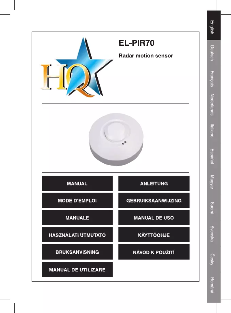 Página 1 del manual Manual de usuario HQ EL-PIR70