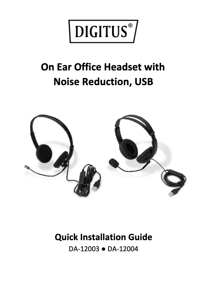 Page 1 de la notice Manuel utilisateur Digitus DA-12203