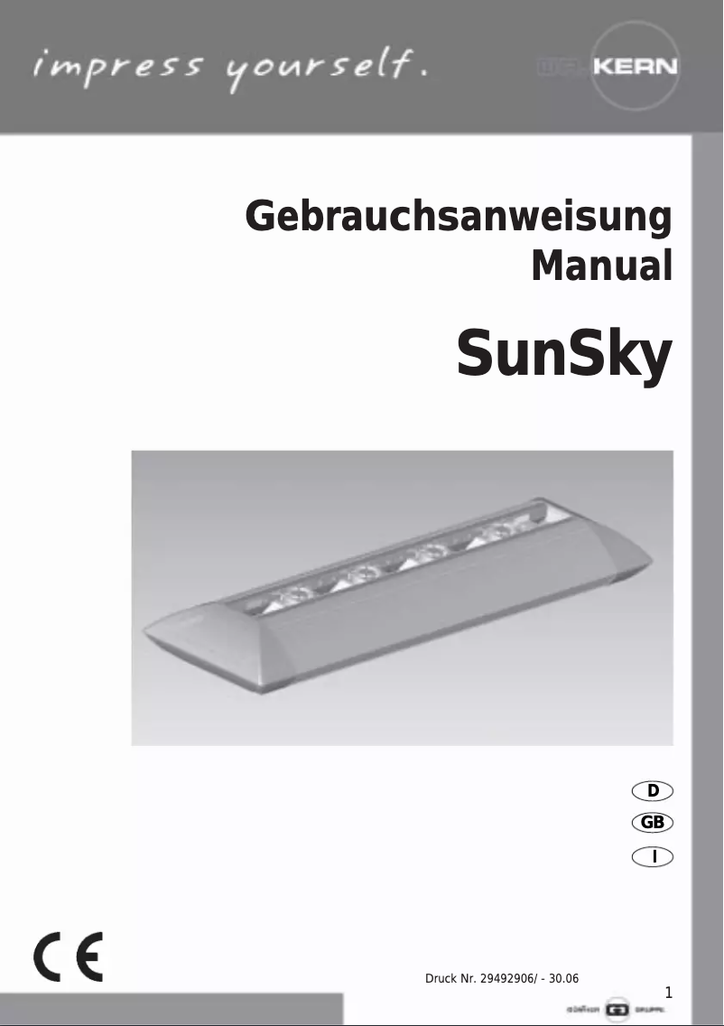 Image de la première page du manuel de l'appareil SunSky