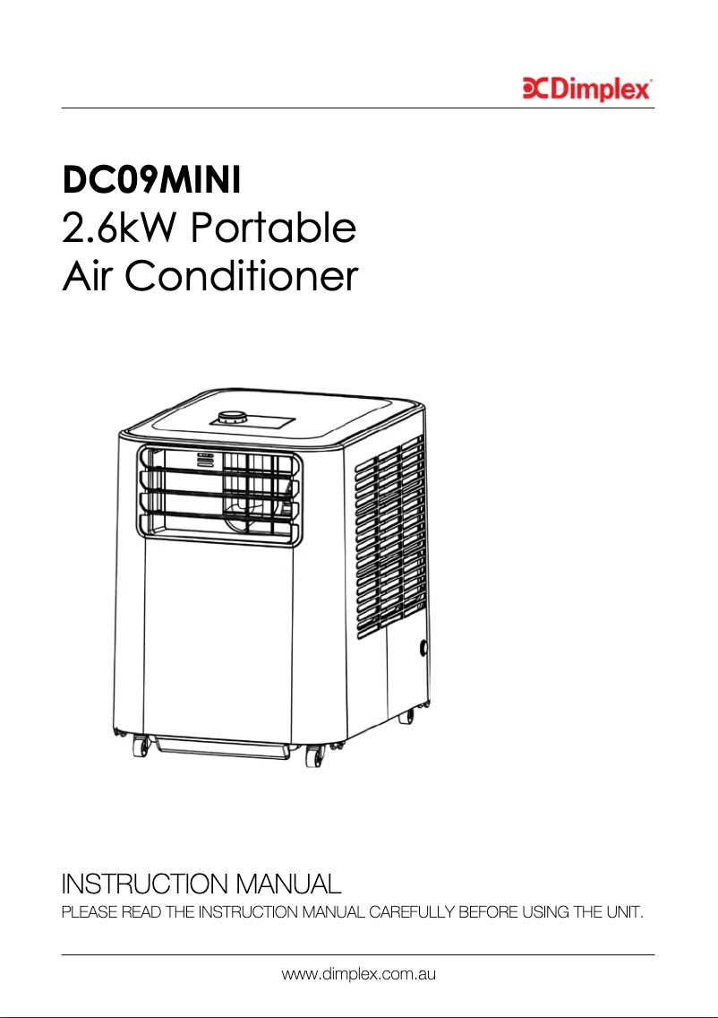 Page 1 of the manual Instruction Manual Dimplex DC09MINI