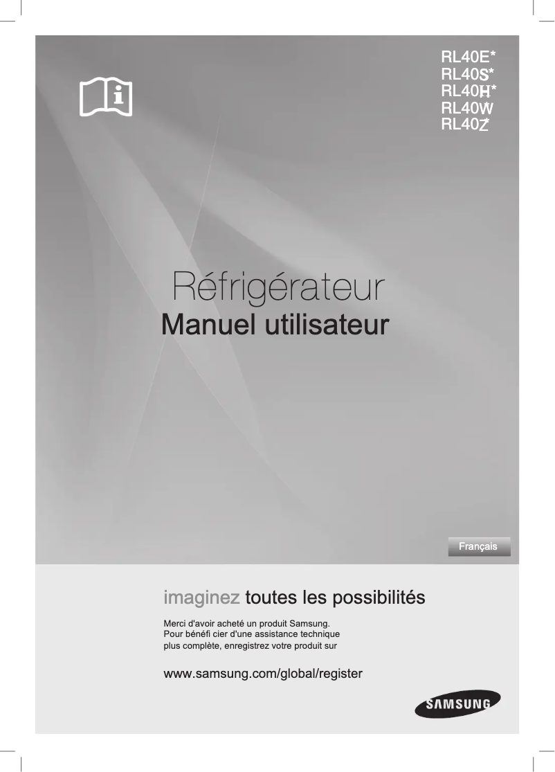 Page 1 de la notice Manuel utilisateur Samsung RL40UDIH