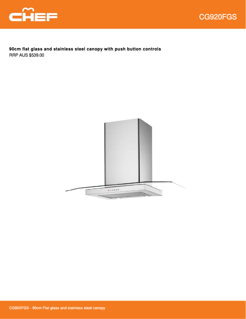 Página 1 del manual Ficha técnica Chef CG920FGS