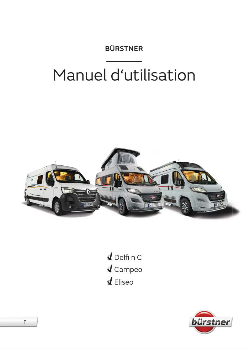 Page 1 de la notice Manuel utilisateur Bürstner Delfin Limited (2023)