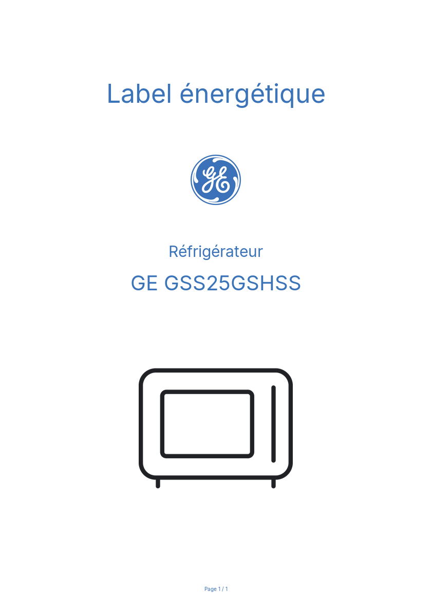Image de la première page du manuel de l'appareil GSS25GSHSS