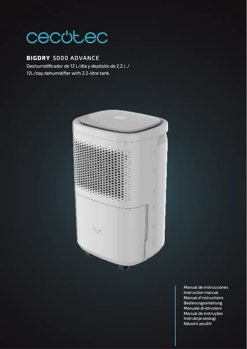 Image de la première page du manuel de l'appareil BigDry 5000 Advance