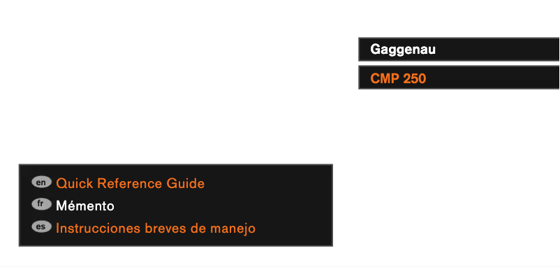 Page 1 de la notice Fiche technique Gaggenau CMP250711