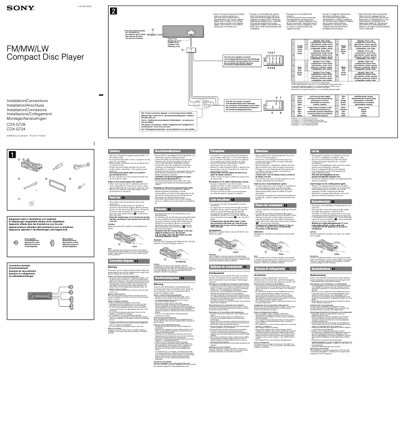 Image de la première page du manuel de l'appareil CDX-GT24