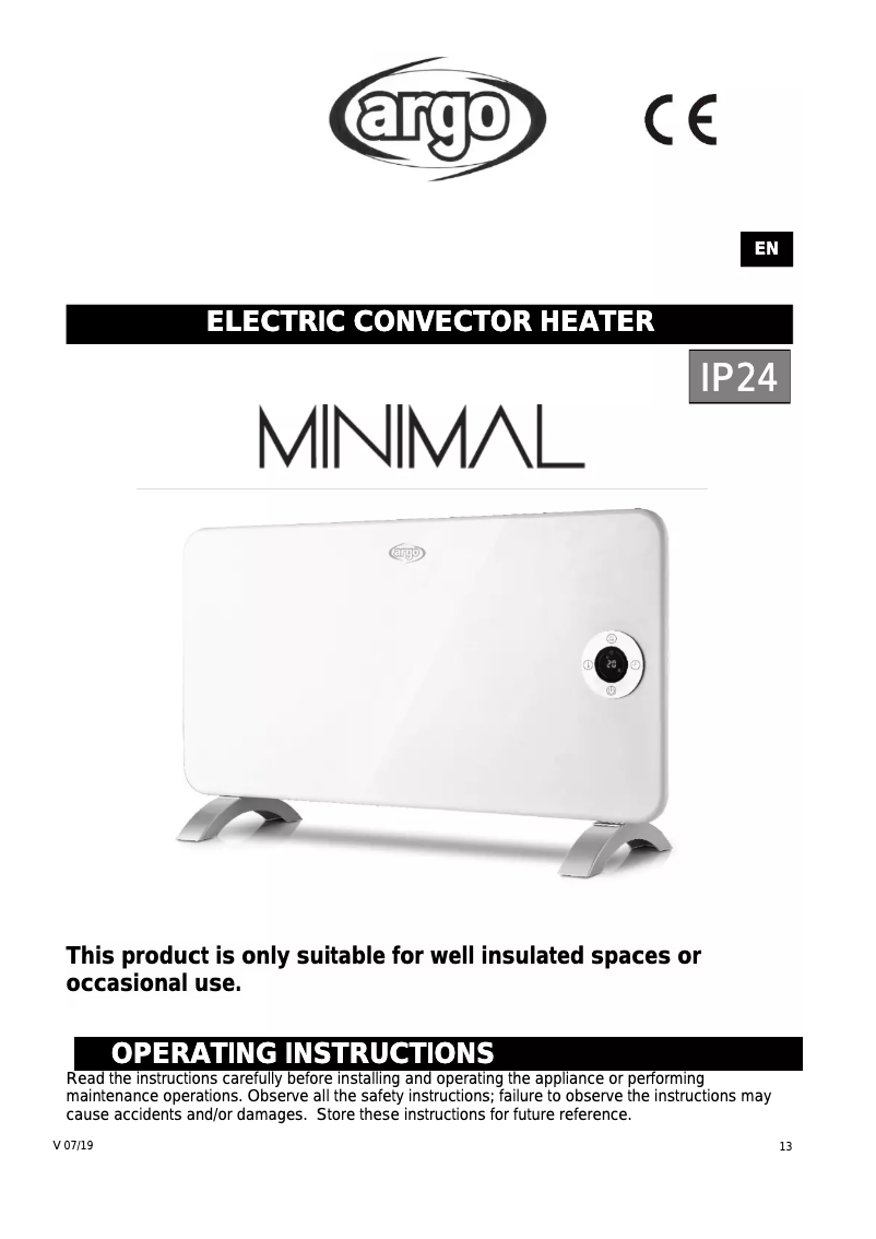 Page 1 de la notice Manuel utilisateur ARGO Minimal