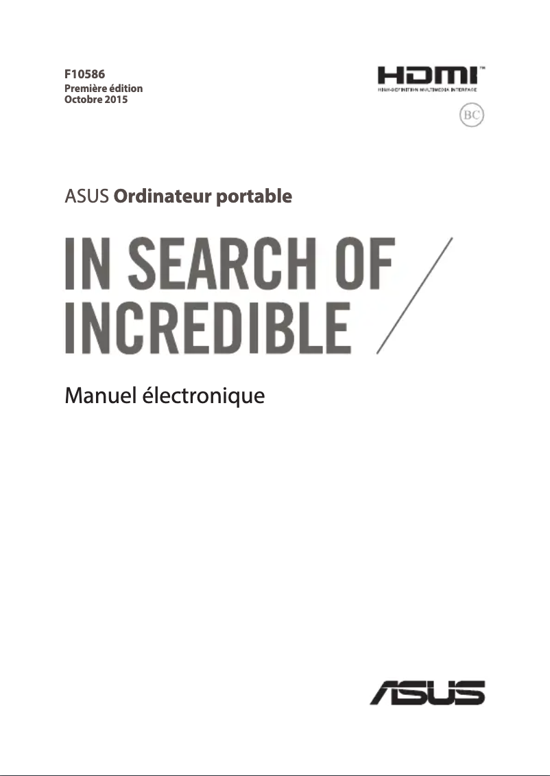 Page n°1 - Manuel utilisateur Asus N551VW