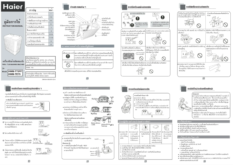Page 1 de la notice Manuel utilisateur Haier HWM-T75PF
