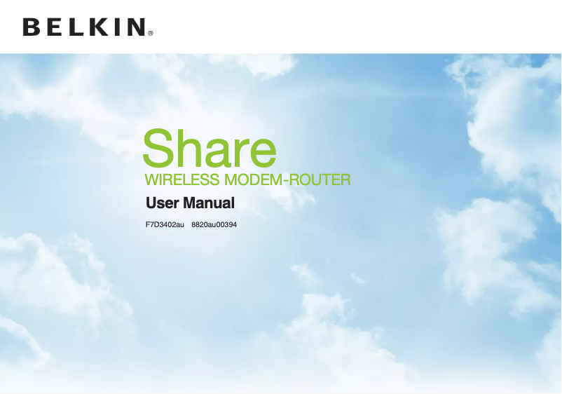 Página 1 del manual Manual de usuario Belkin Share F7D3402