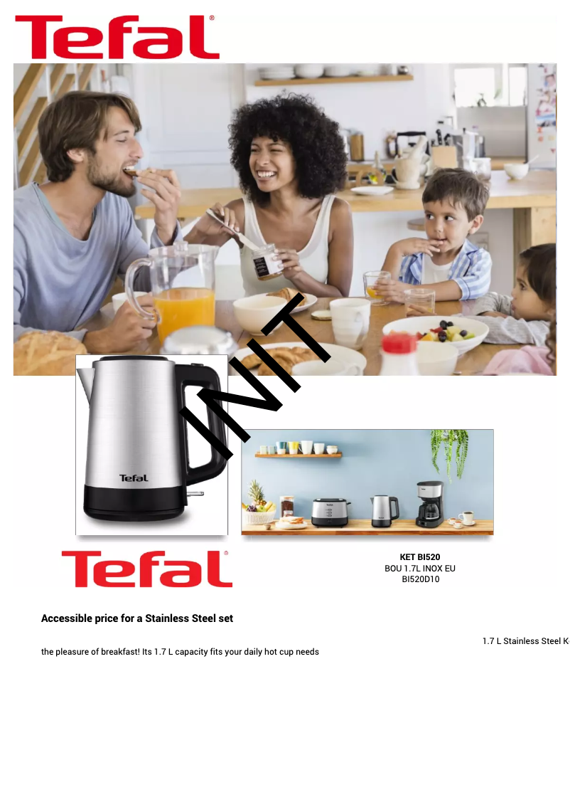 Page n°1 - Fiche technique Tefal Equinox BI520D