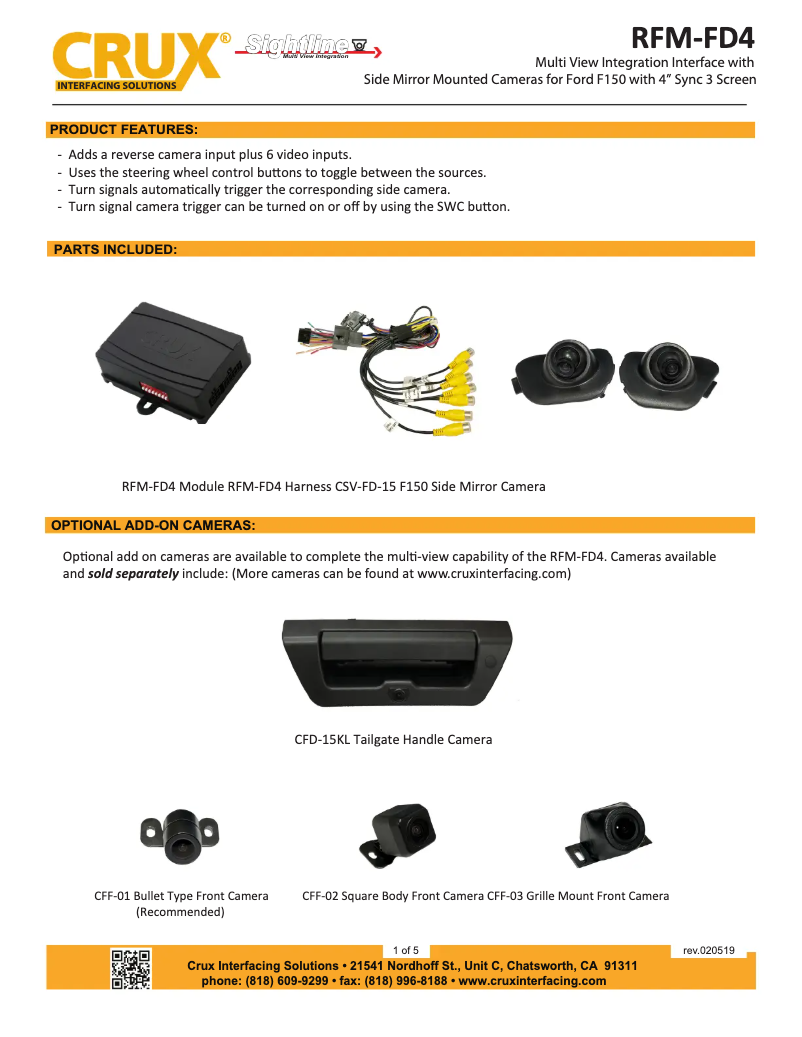Page 1 de la notice Manuel utilisateur CRUX RFM-FD4