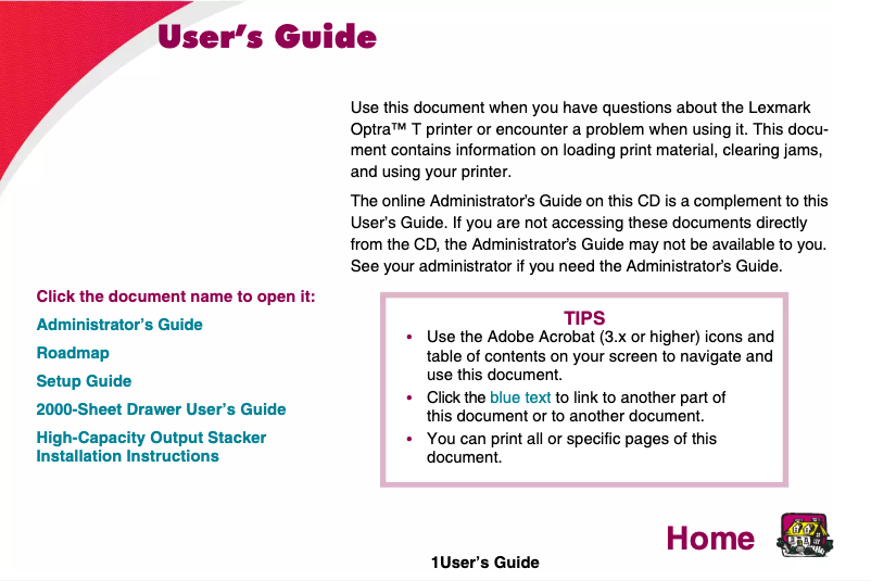 Image de la première page du manuel de l'appareil Optra T614