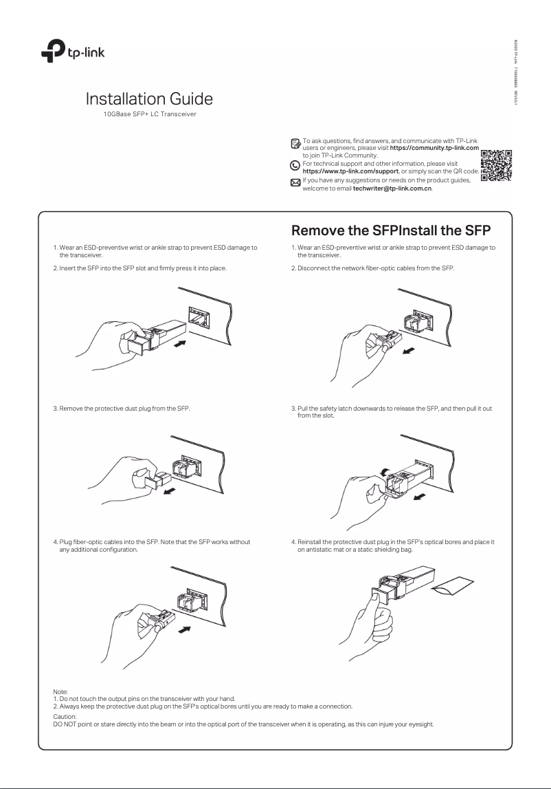 Page 1 de la notice Guide d'installation TP-Link TXM431-LR