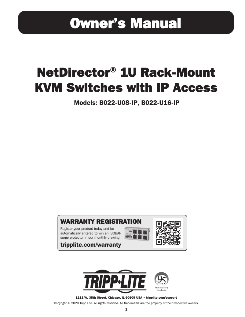 Page n°1 - Manuel utilisateur Tripp Lite NetDirector B022-U08-IP