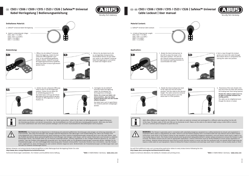 Page 1 de la notice Manuel utilisateur Abus C515