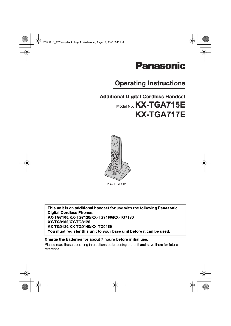 Página 1 del manual Manual de usuario Panasonic KX-TGA715E