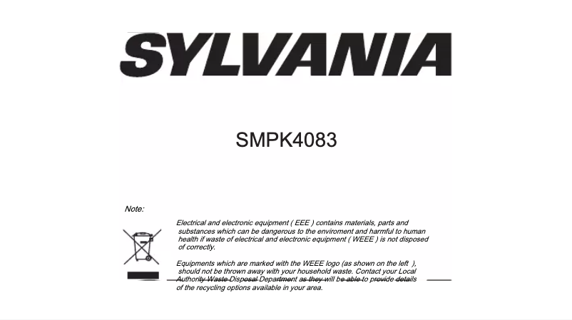 Image de la première page du manuel de l'appareil SMPK2083
