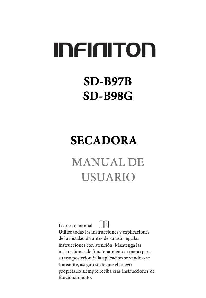 Image de la première page du manuel de l'appareil SD-B98G